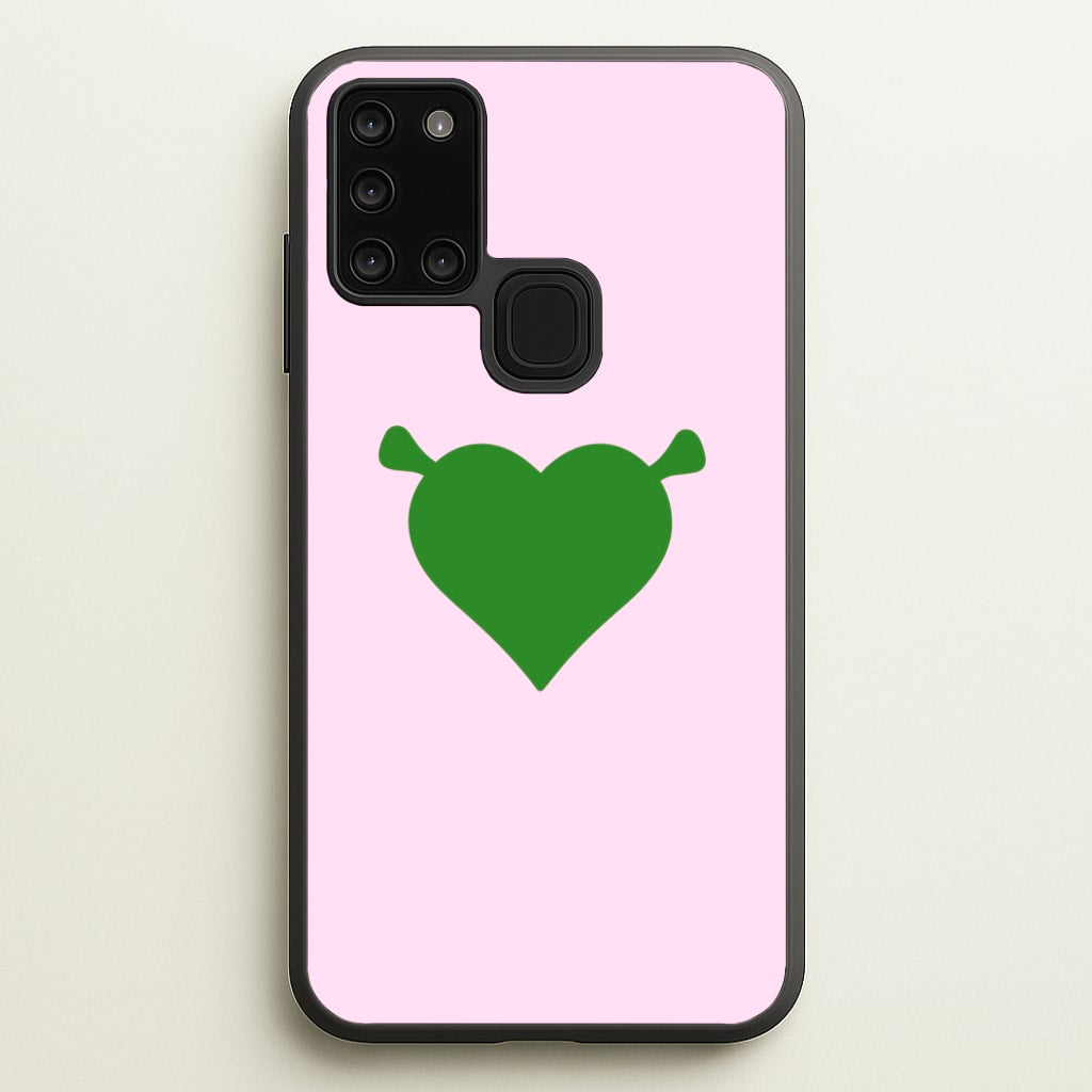Green Ogre Heart - Shrek Phone Case for Galaxy A21s