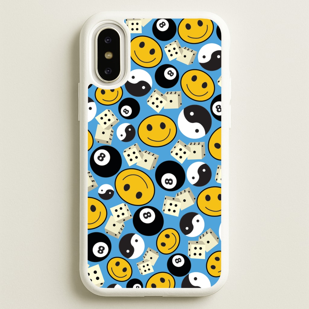 8 Ball Pattern - Skate Aesthetic - Skate Aesthetic Phone Case for iPhone X / XS