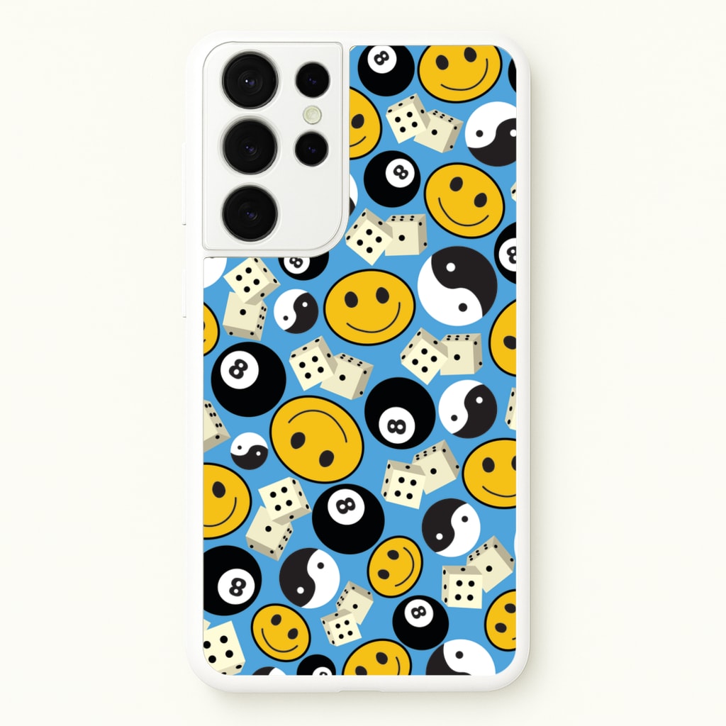 8 Ball Pattern - Skate Aesthetic - Skate Aesthetic Phone Case for Galaxy S21 Ultra