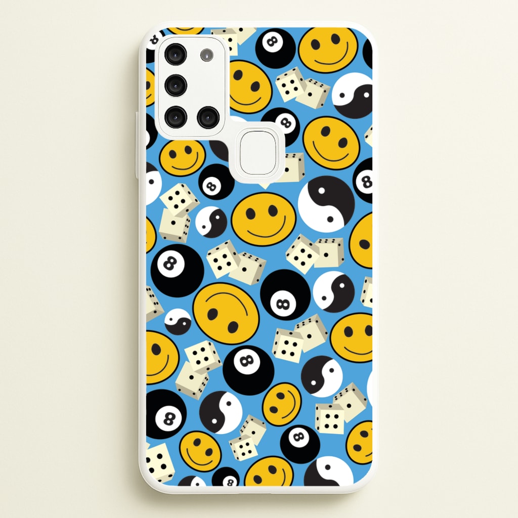 8 Ball Pattern - Skate Aesthetic - Skate Aesthetic Phone Case for Galaxy A21s
