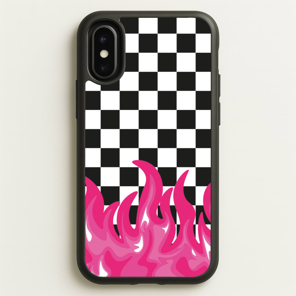Pink Flame - Skate Aesthetic - Skate Aesthetic Phone Case for iPhone X / XS
