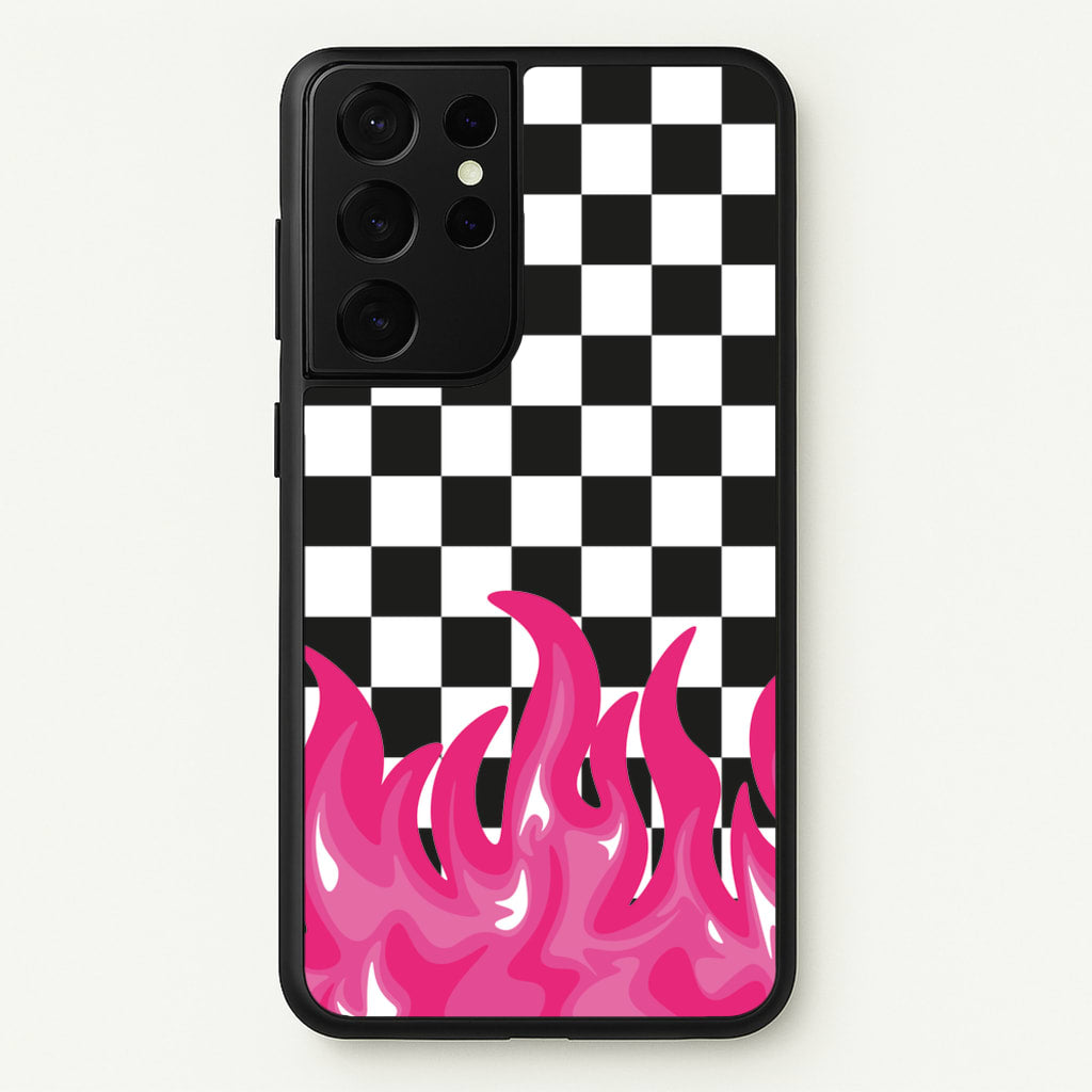 Pink Flame - Skate Aesthetic - Skate Aesthetic Phone Case for Galaxy S21 Ultra