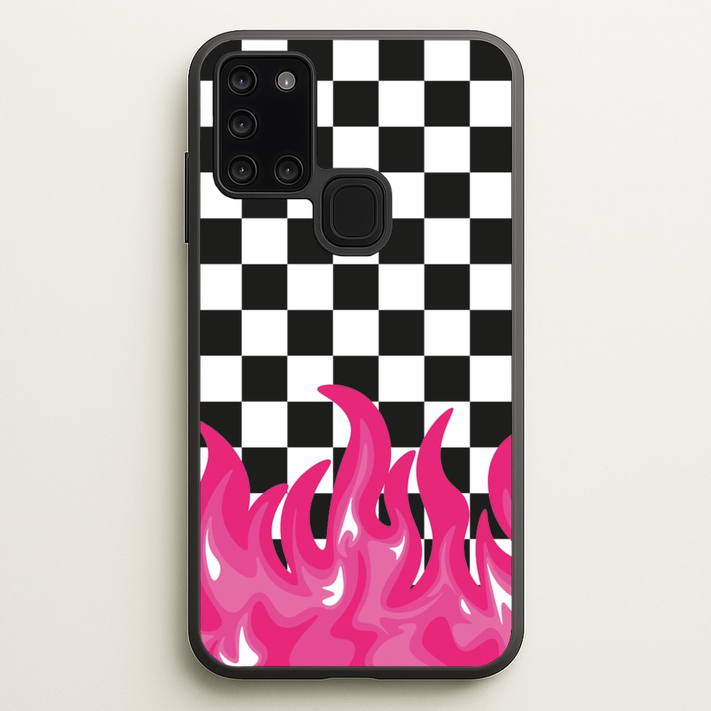 Pink Flame - Skate Aesthetic - Skate Aesthetic Phone Case for Galaxy A21s