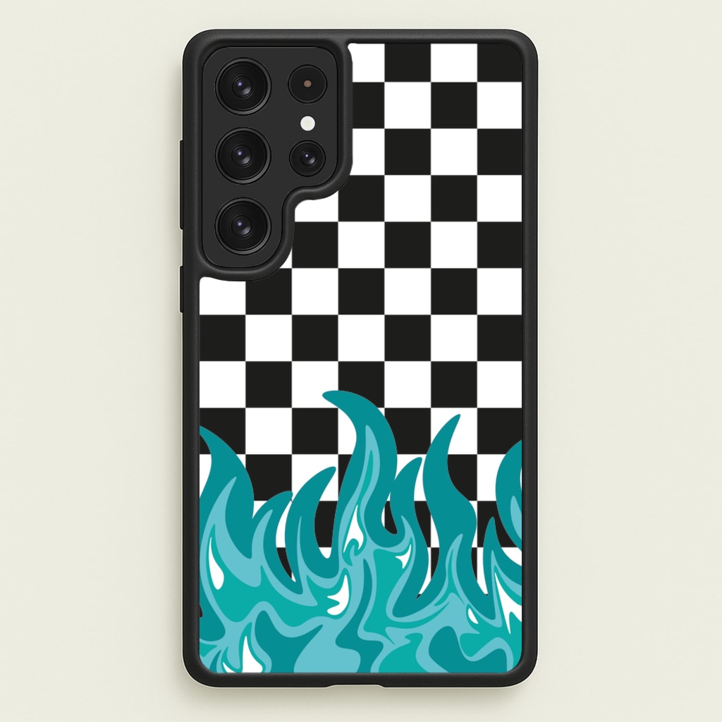 Blue Flame - Skate Aesthetic - Skate Aesthetic Phone Case for Galaxy S22 Ultra