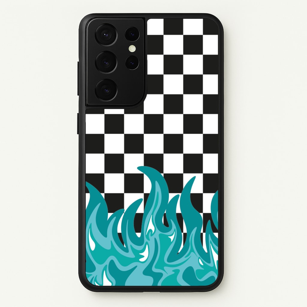 Blue Flame - Skate Aesthetic - Skate Aesthetic Phone Case for Galaxy S21 Ultra