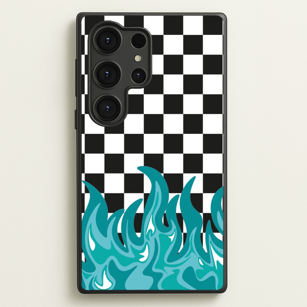 Blue Flame - Skate Aesthetic - Skate Aesthetic Phone Case for Galaxy S25 Ultra