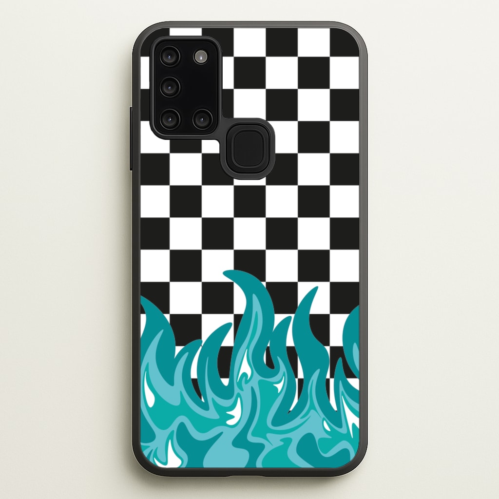 Blue Flame - Skate Aesthetic - Skate Aesthetic Phone Case for Galaxy A21s