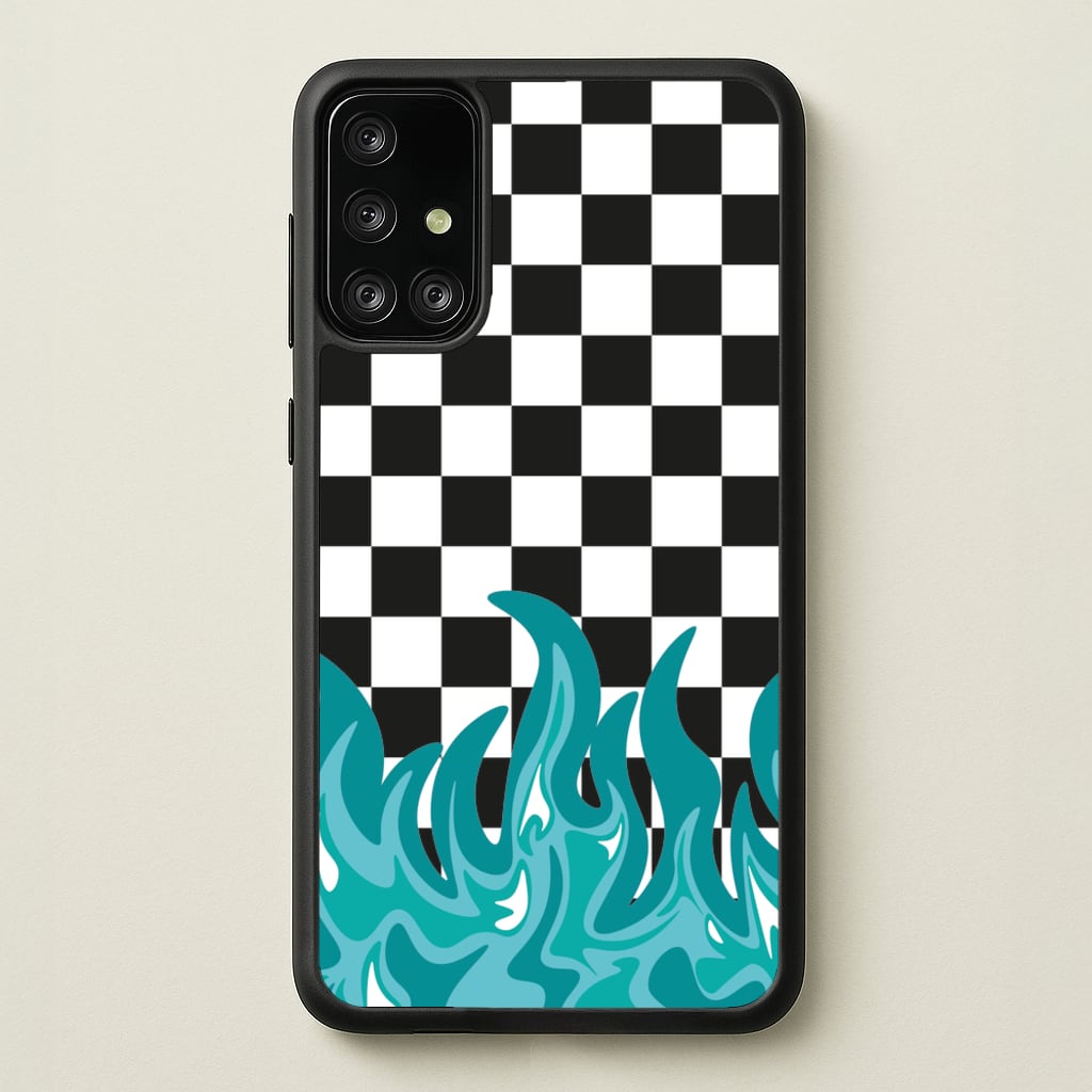 Blue Flame - Skate Aesthetic - Skate Aesthetic Phone Case for Galaxy A71
