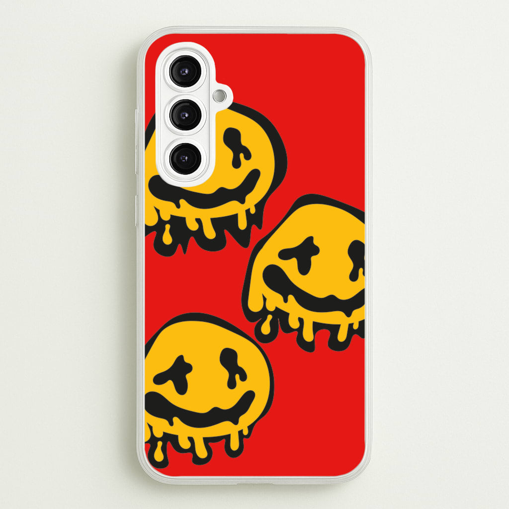Dripping Smiley - Skate Aesthetic - Skate Aesthetic Phone Case for Galaxy A16
