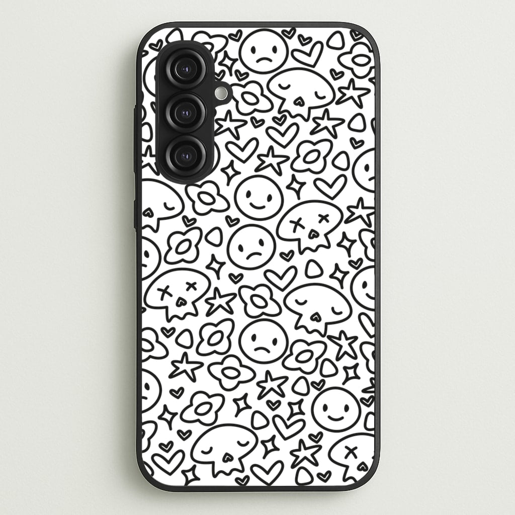 White Skulls - Skate Aesthetic - Skate Aesthetic Phone Case for Galaxy S23FE