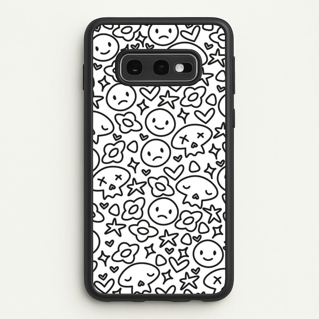 White Skulls - Skate Aesthetic - Skate Aesthetic Phone Case for Galaxy S10e