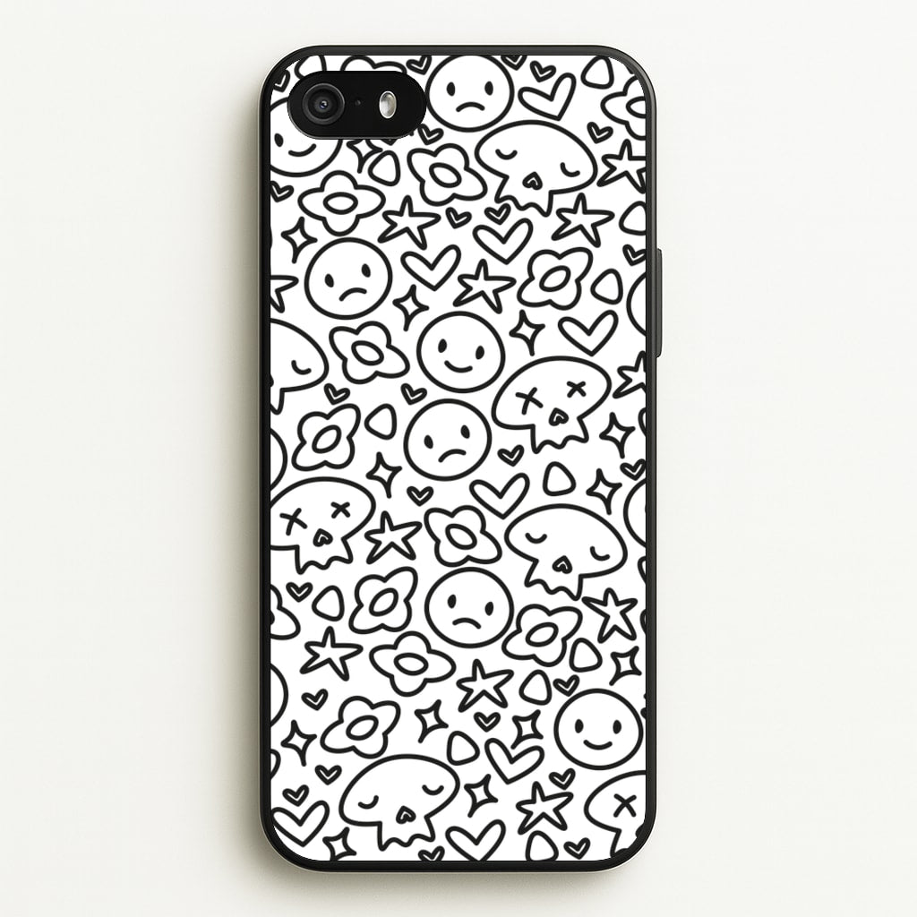 White Skulls - Skate Aesthetic - Skate Aesthetic Phone Case for iPhone 5 / 5s / SE 2016