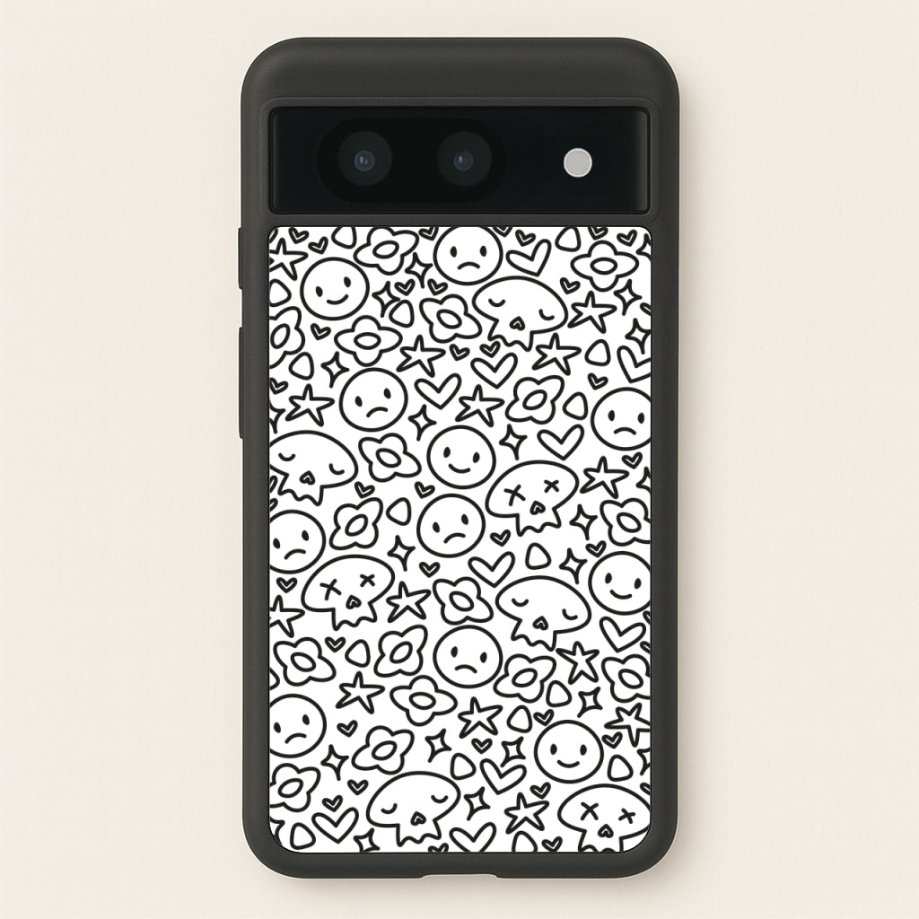 White Skulls - Skate Aesthetic - Skate Aesthetic Phone Case for Google Pixel 8a