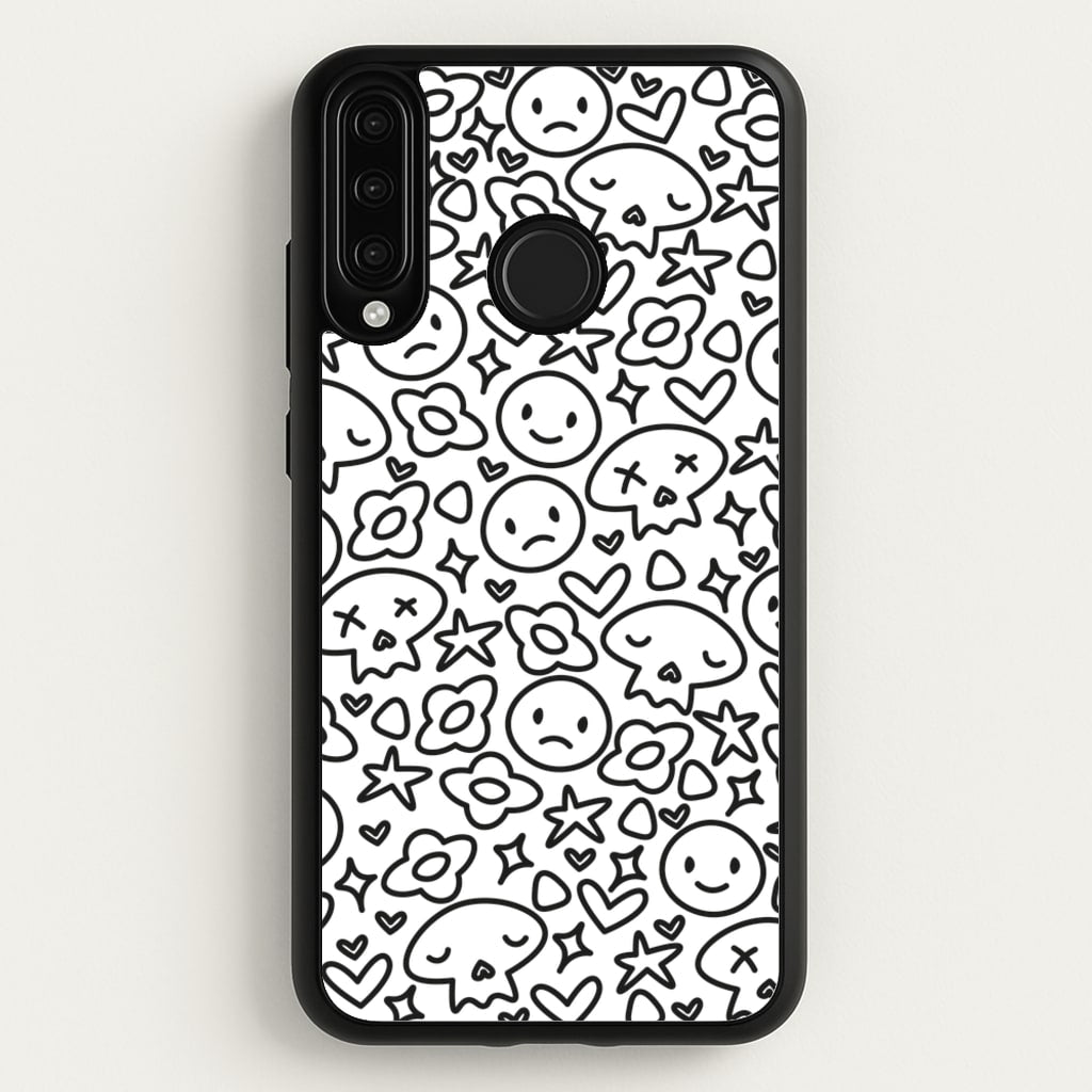 White Skulls - Skate Aesthetic - Skate Aesthetic Phone Case for Huawei P30 Lite