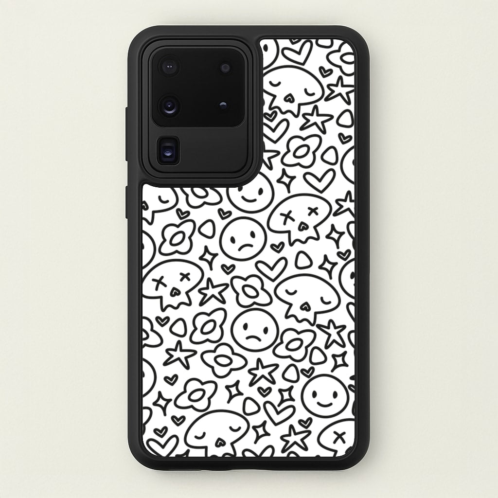 White Skulls - Skate Aesthetic - Skate Aesthetic Phone Case for Galaxy S20 Ultra