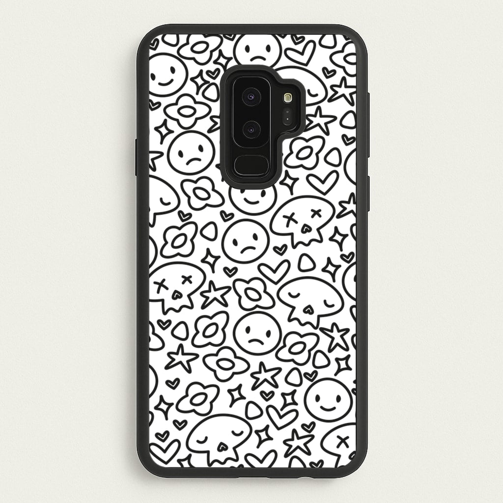 White Skulls - Skate Aesthetic - Skate Aesthetic Phone Case for Galaxy S9 Plus