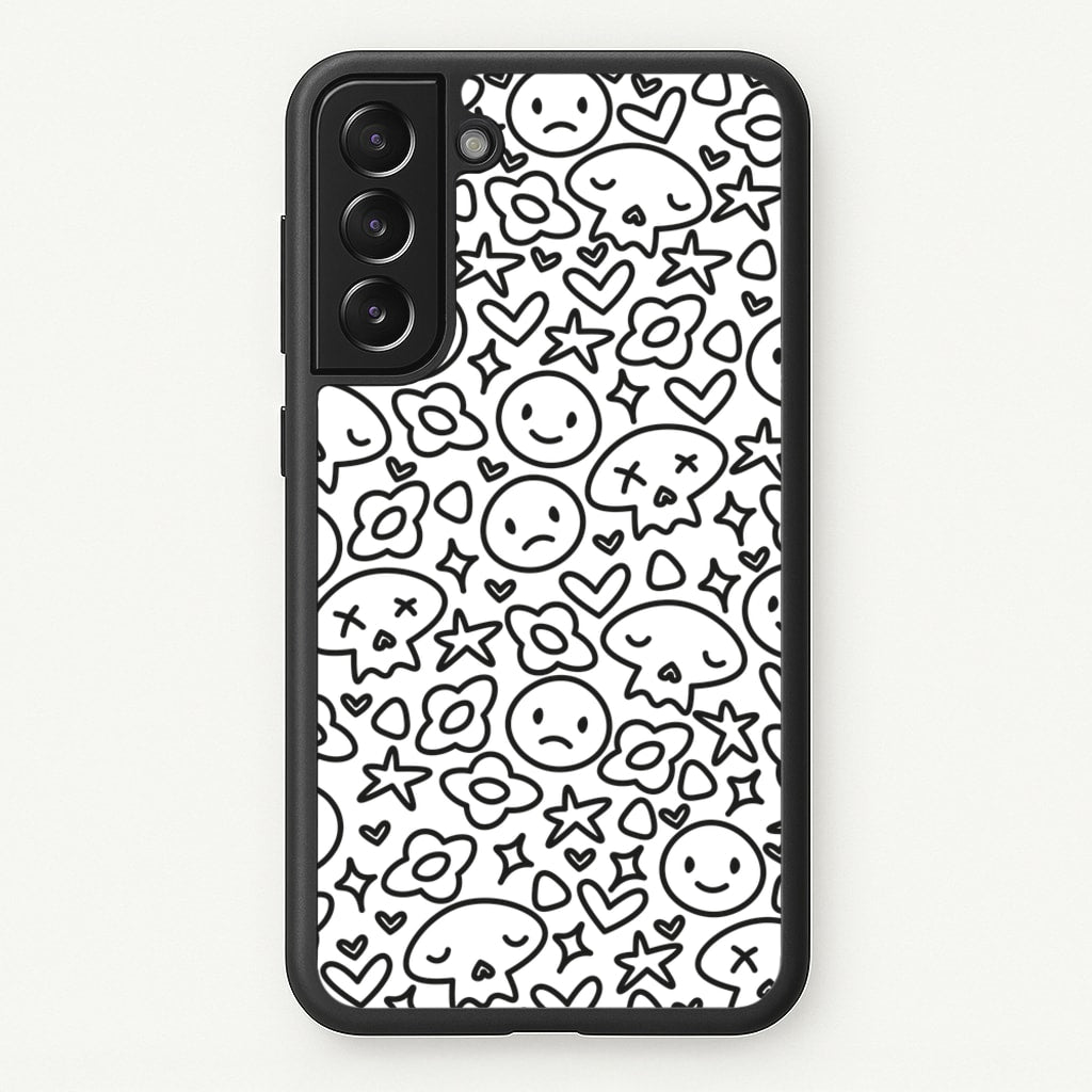 White Skulls - Skate Aesthetic - Skate Aesthetic Phone Case for Galaxy S22