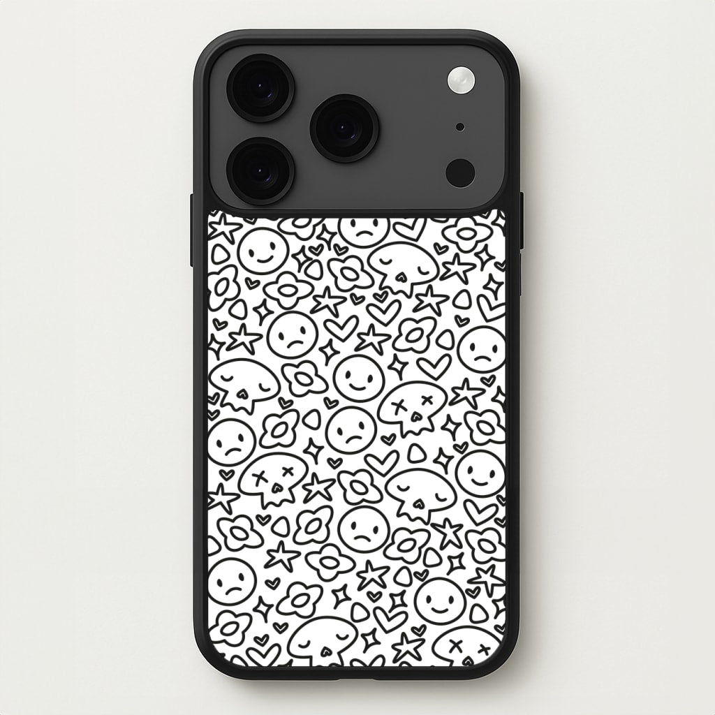 White Skulls - Skate Aesthetic Phone Case for iPhone 17 Pro Max