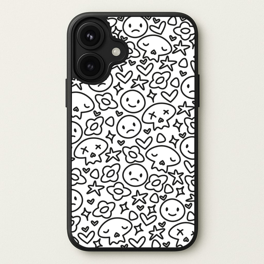 White Skulls - Skate Aesthetic Phone Case for iPhone 17