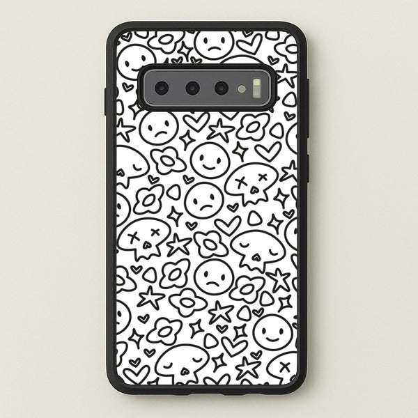 White Skulls - Skate Aesthetic - Skate Aesthetic Phone Case for Galaxy S10