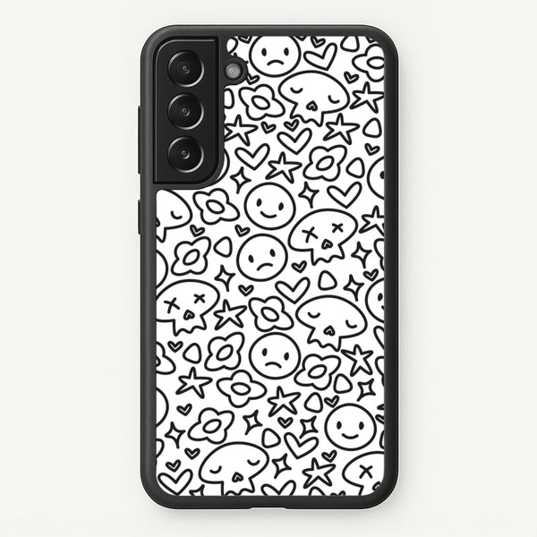 White Skulls - Skate Aesthetic - Skate Aesthetic Phone Case for Galaxy S22 Plus