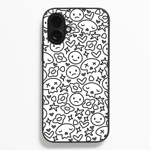 White Skulls - Skate Aesthetic - Skate Aesthetic Phone Case for iPhone 16 Plus