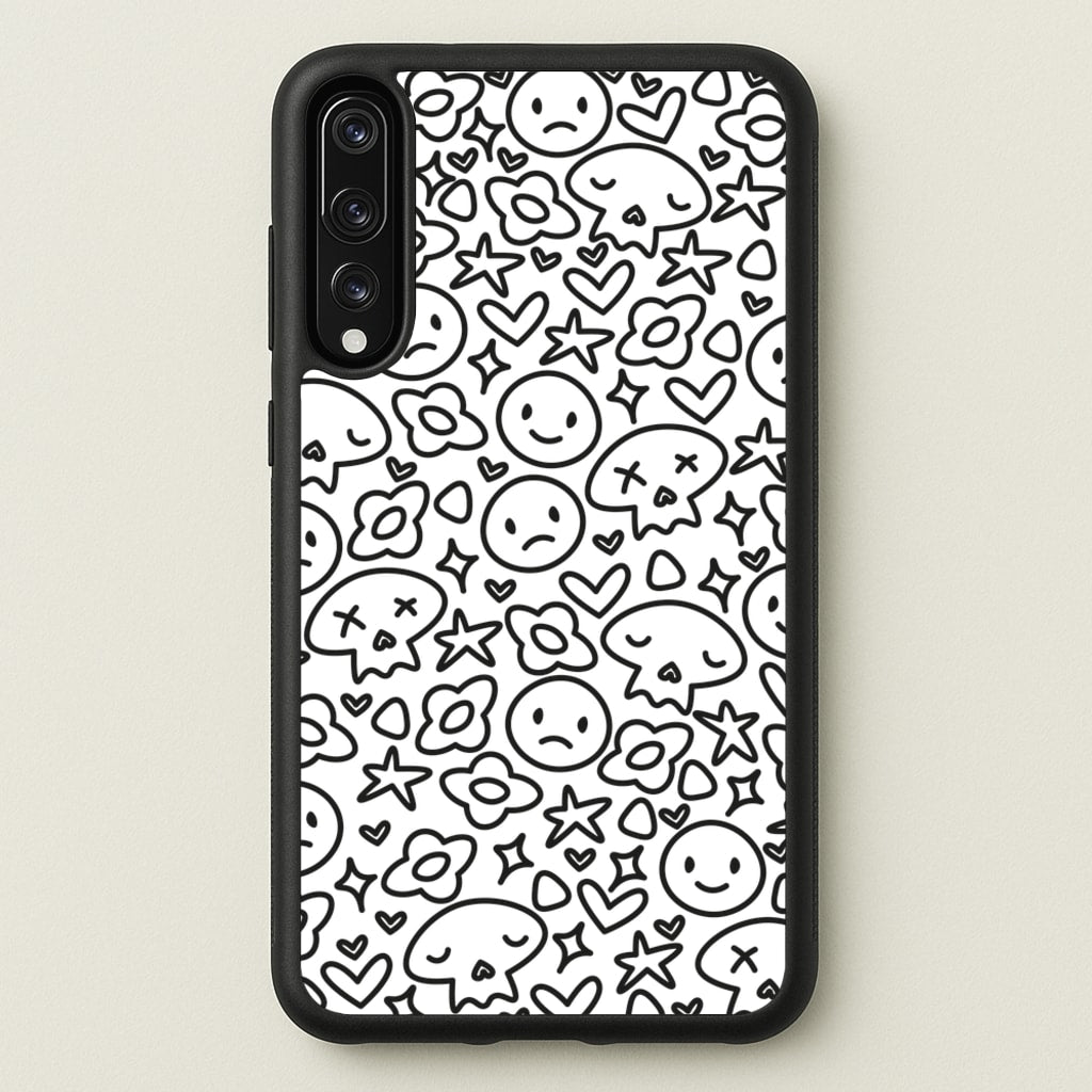 White Skulls - Skate Aesthetic - Skate Aesthetic Phone Case for Huawei P20 Pro
