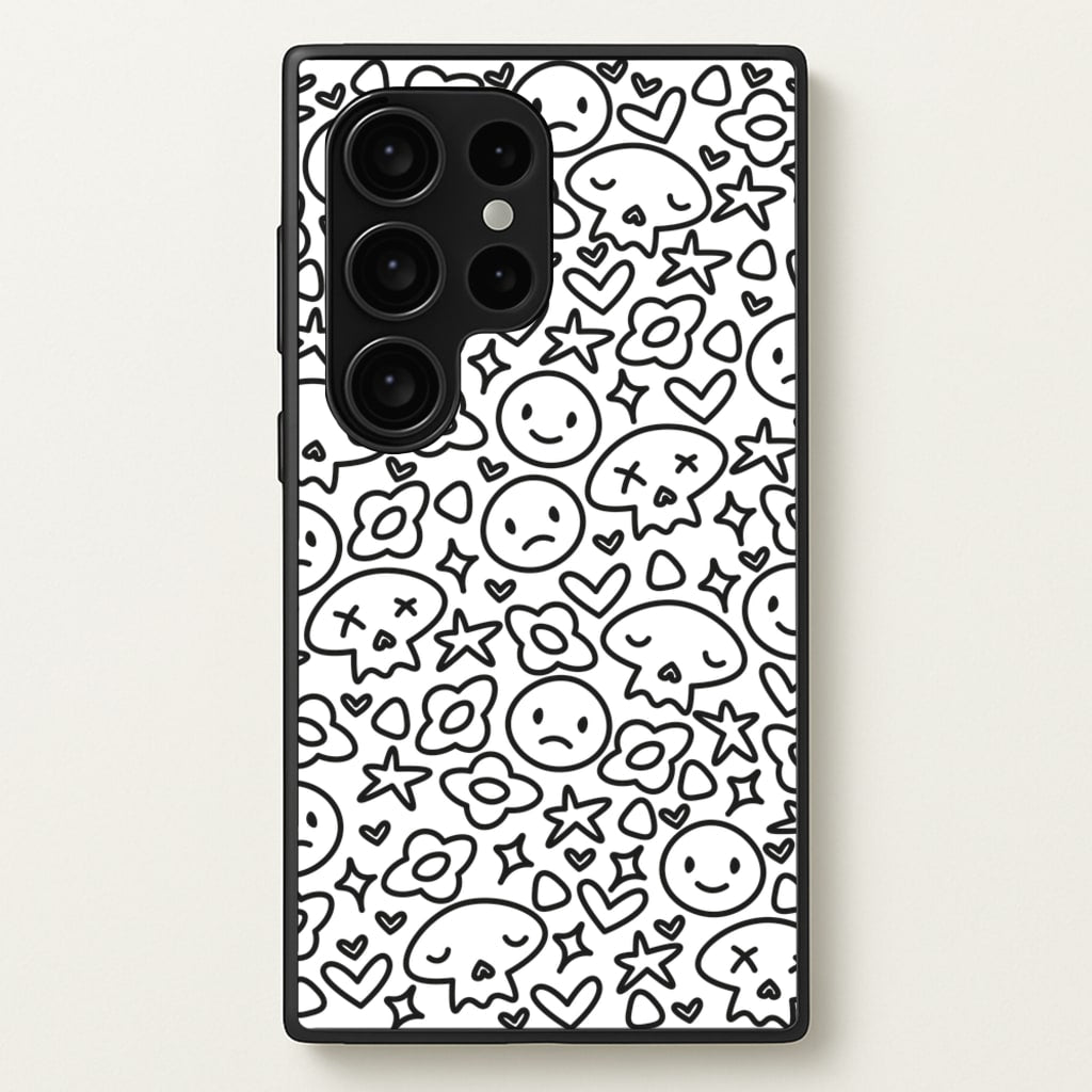 White Skulls - Skate Aesthetic - Skate Aesthetic Phone Case for Galaxy S24 Ultra