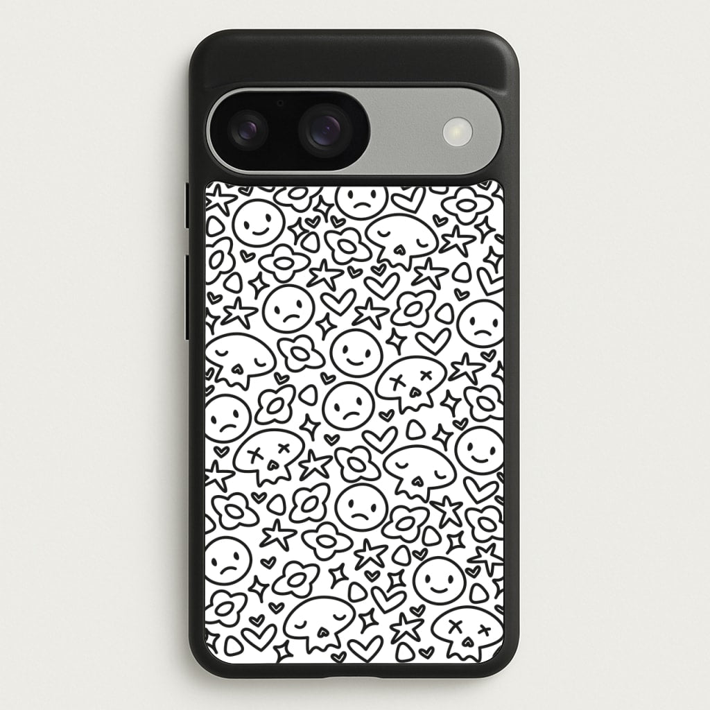 White Skulls - Skate Aesthetic - Skate Aesthetic Phone Case for Google Pixel 9 / 9 Pro