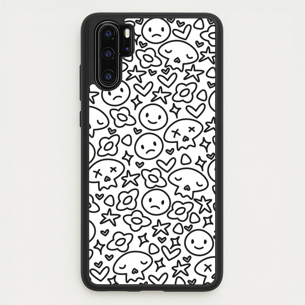 White Skulls - Skate Aesthetic - Skate Aesthetic Phone Case for Huawei P30 Pro