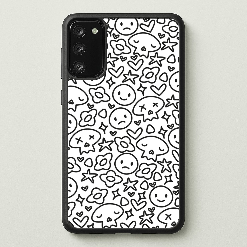 White Skulls - Skate Aesthetic - Skate Aesthetic Phone Case for Galaxy S20FE