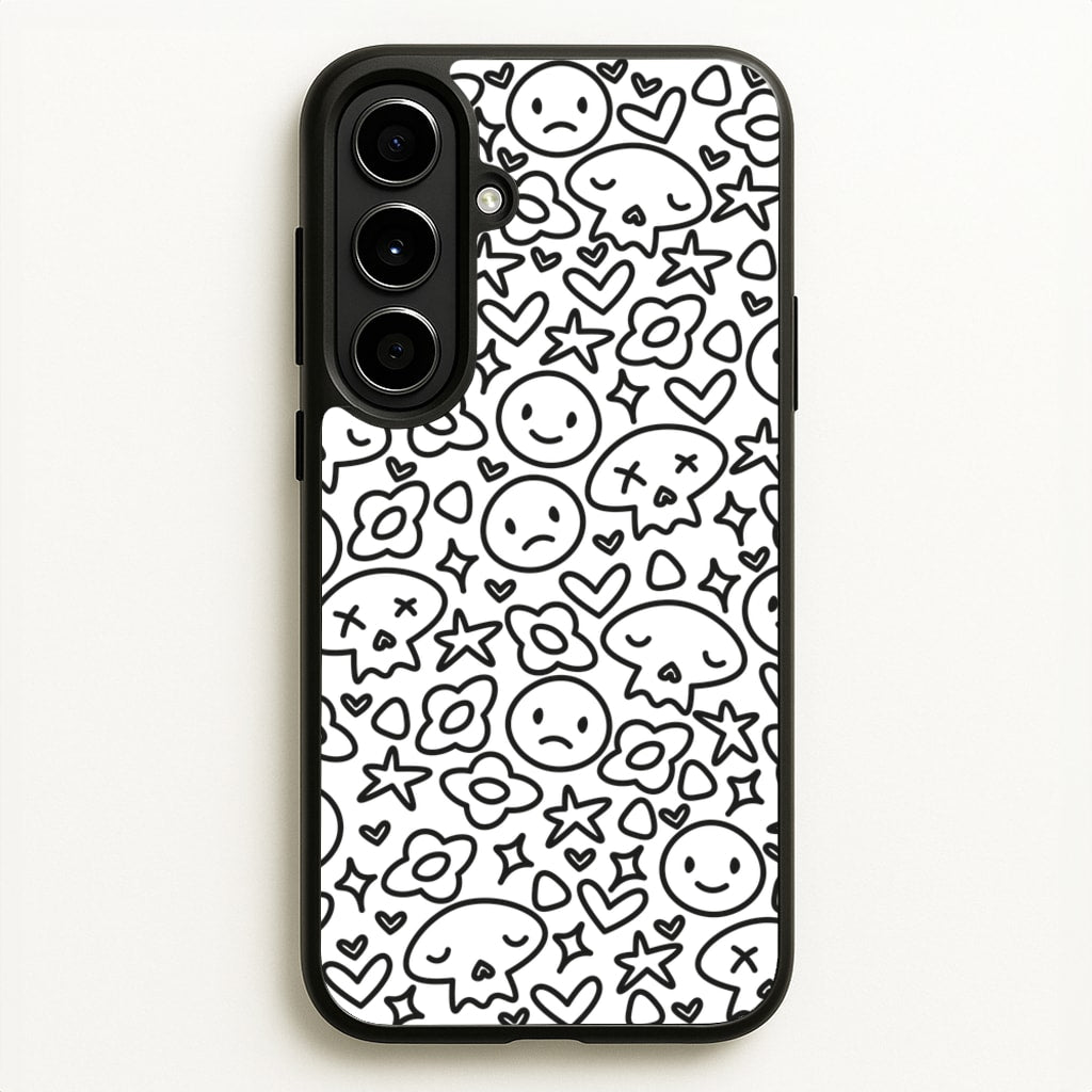 White Skulls - Skate Aesthetic - Skate Aesthetic Phone Case for Galaxy A56