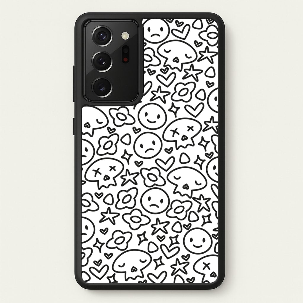 White Skulls - Skate Aesthetic - Skate Aesthetic Phone Case for Galaxy Note 20 Ultra