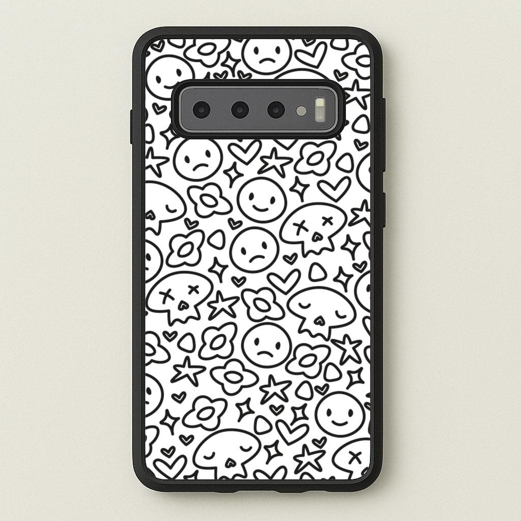 White Skulls - Skate Aesthetic - Skate Aesthetic Phone Case for Galaxy S10 Plus