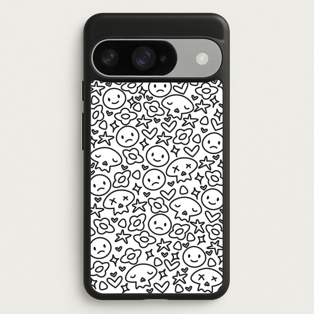 White Skulls - Skate Aesthetic Phone Case for Google Pixel 10 / 10 Pro