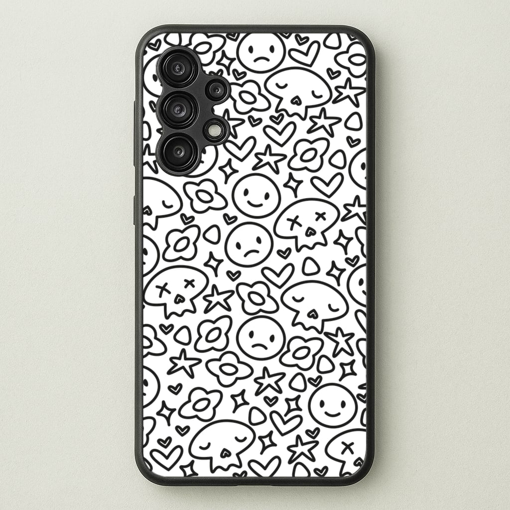 White Skulls - Skate Aesthetic - Skate Aesthetic Phone Case for Galaxy A13