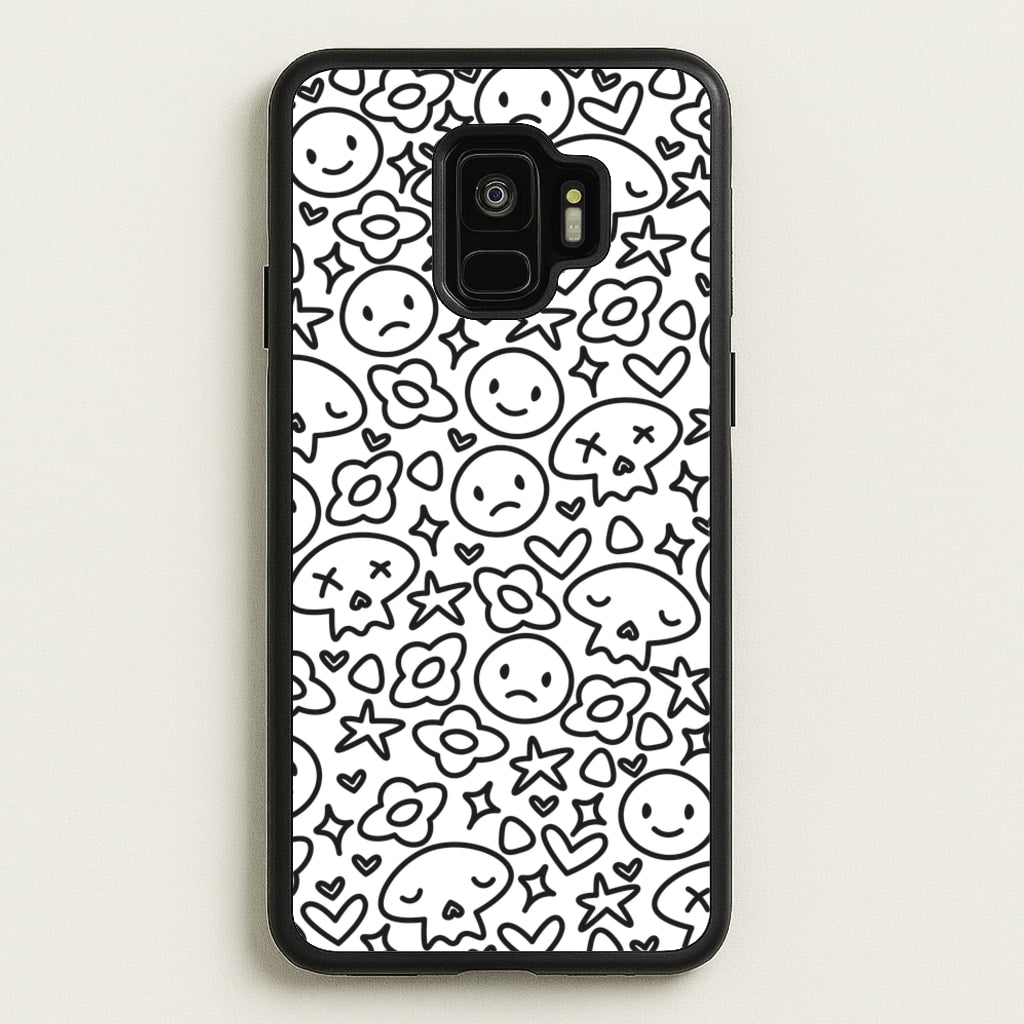 White Skulls - Skate Aesthetic - Skate Aesthetic Phone Case for Galaxy S9