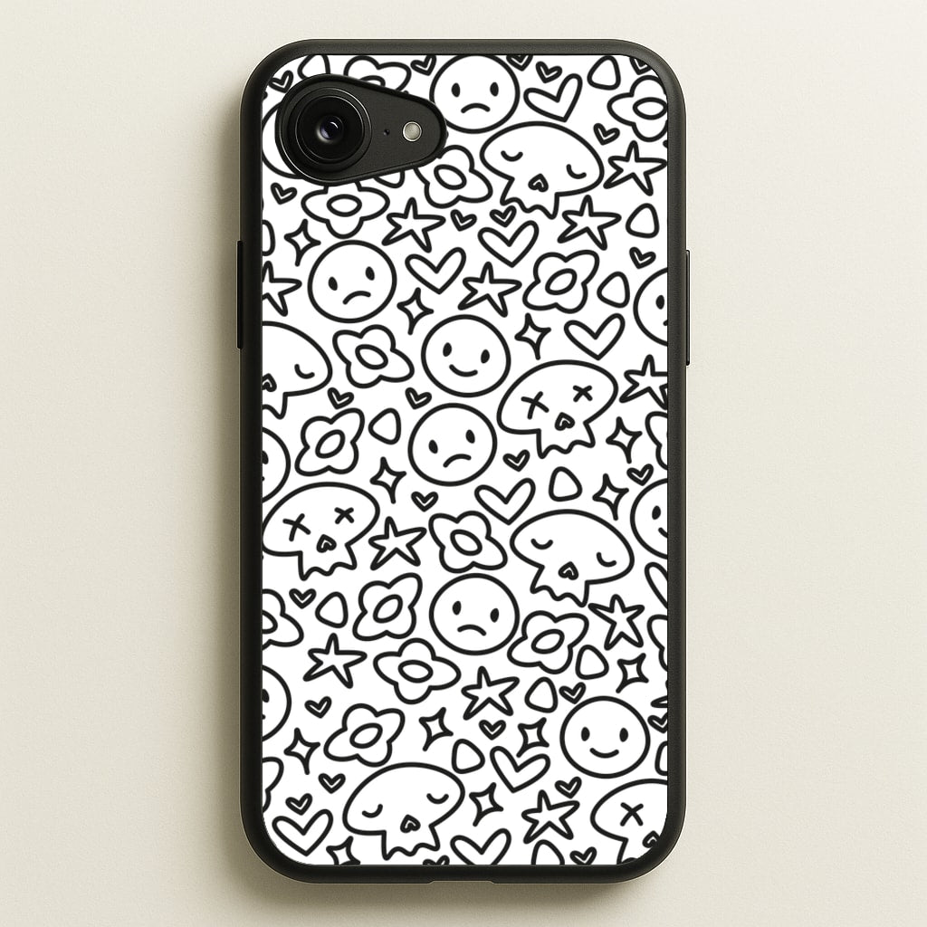 White Skulls - Skate Aesthetic - Skate Aesthetic Phone Case for iPhone 16e