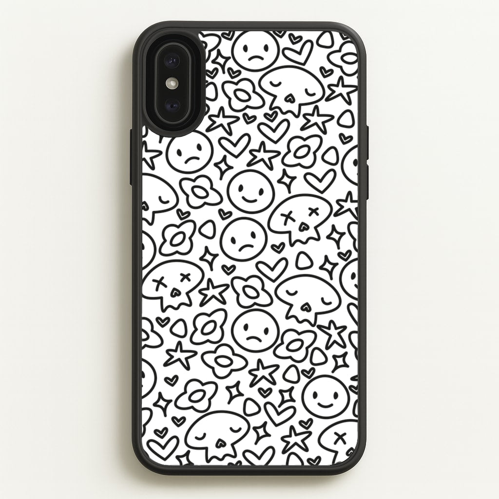 White Skulls - Skate Aesthetic - Skate Aesthetic Phone Case for iPhone XS Max
