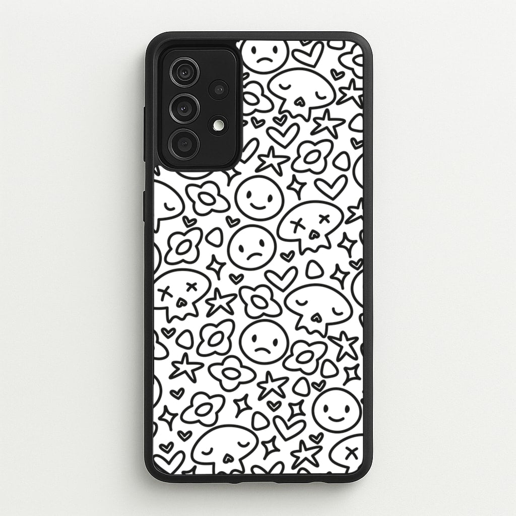 White Skulls - Skate Aesthetic - Skate Aesthetic Phone Case for Galaxy A52 / A52s