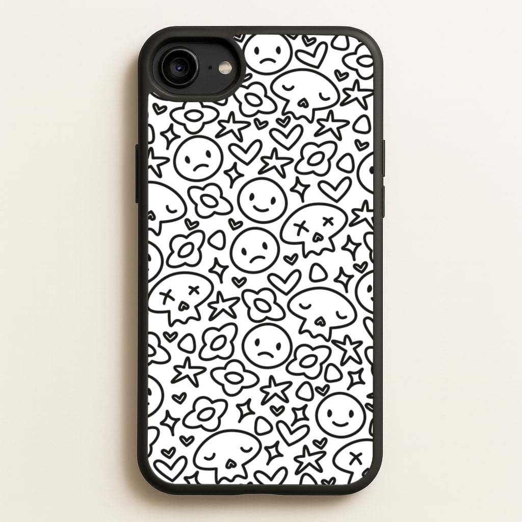 White Skulls - Skate Aesthetic - Skate Aesthetic Phone Case for iPhone 6 / 7 / 8 / SE