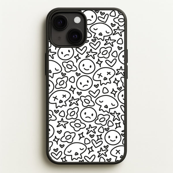 White Skulls - Skate Aesthetic - Skate Aesthetic Phone Case for iPhone 13