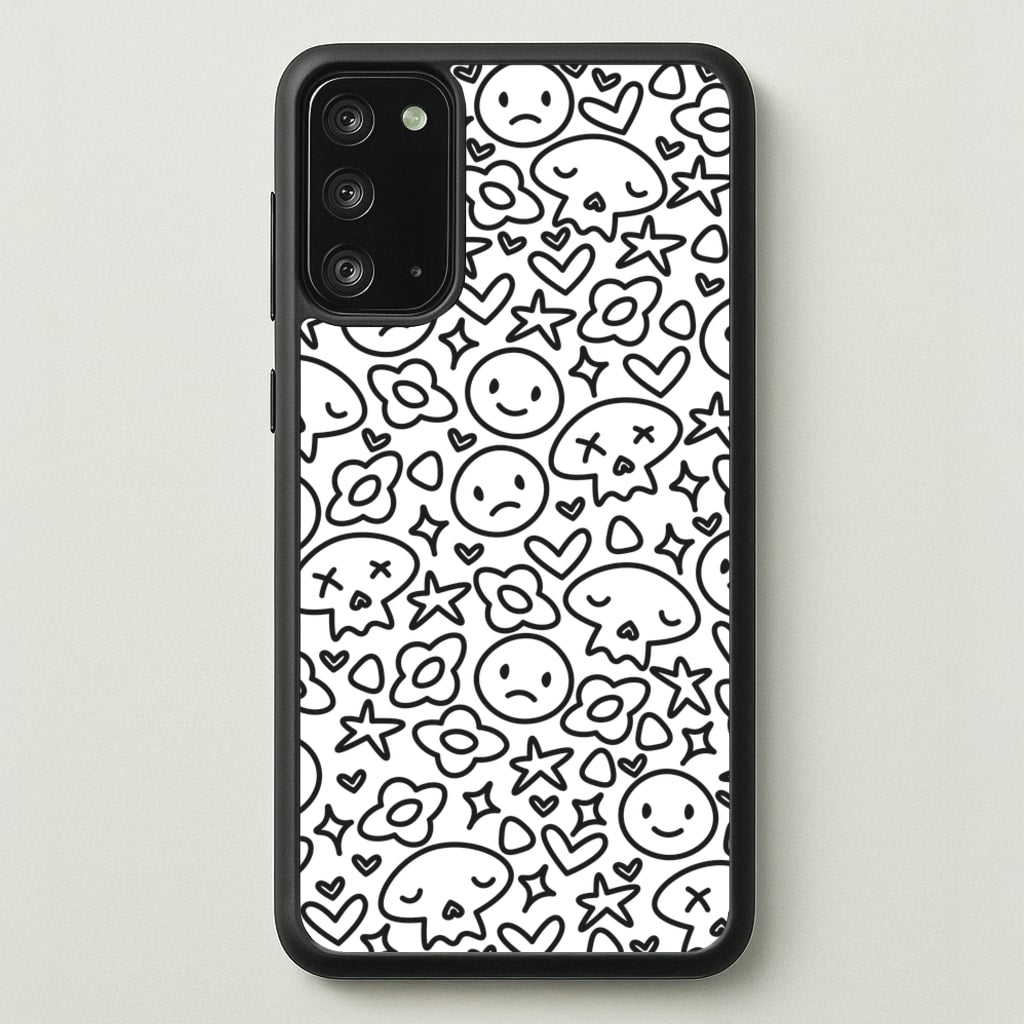 White Skulls - Skate Aesthetic - Skate Aesthetic Phone Case for Galaxy Note 20