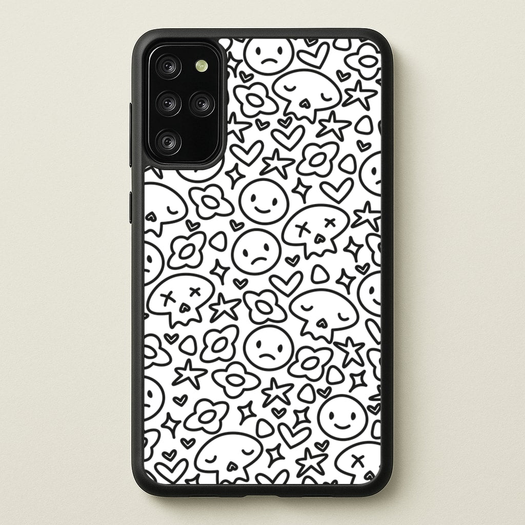 White Skulls - Skate Aesthetic - Skate Aesthetic Phone Case for Galaxy S20 Plus