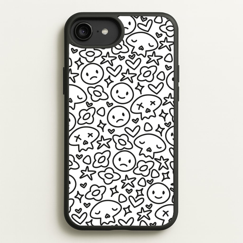 White Skulls - Skate Aesthetic - Skate Aesthetic Phone Case for iPhone 6 Plus / 7 Plus / 8 Plus