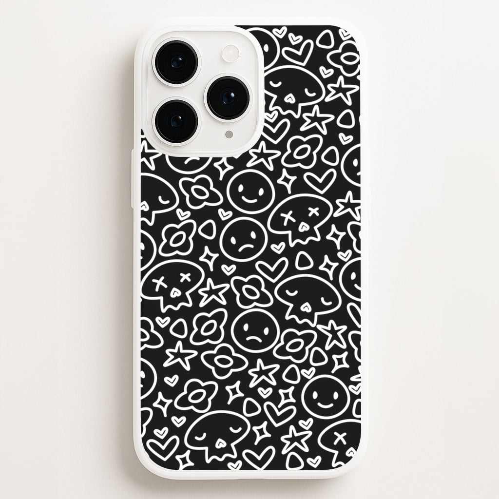 Black Skulls - Skate Aesthetic - Skate Aesthetic Phone Case for iPhone 16 Pro Max