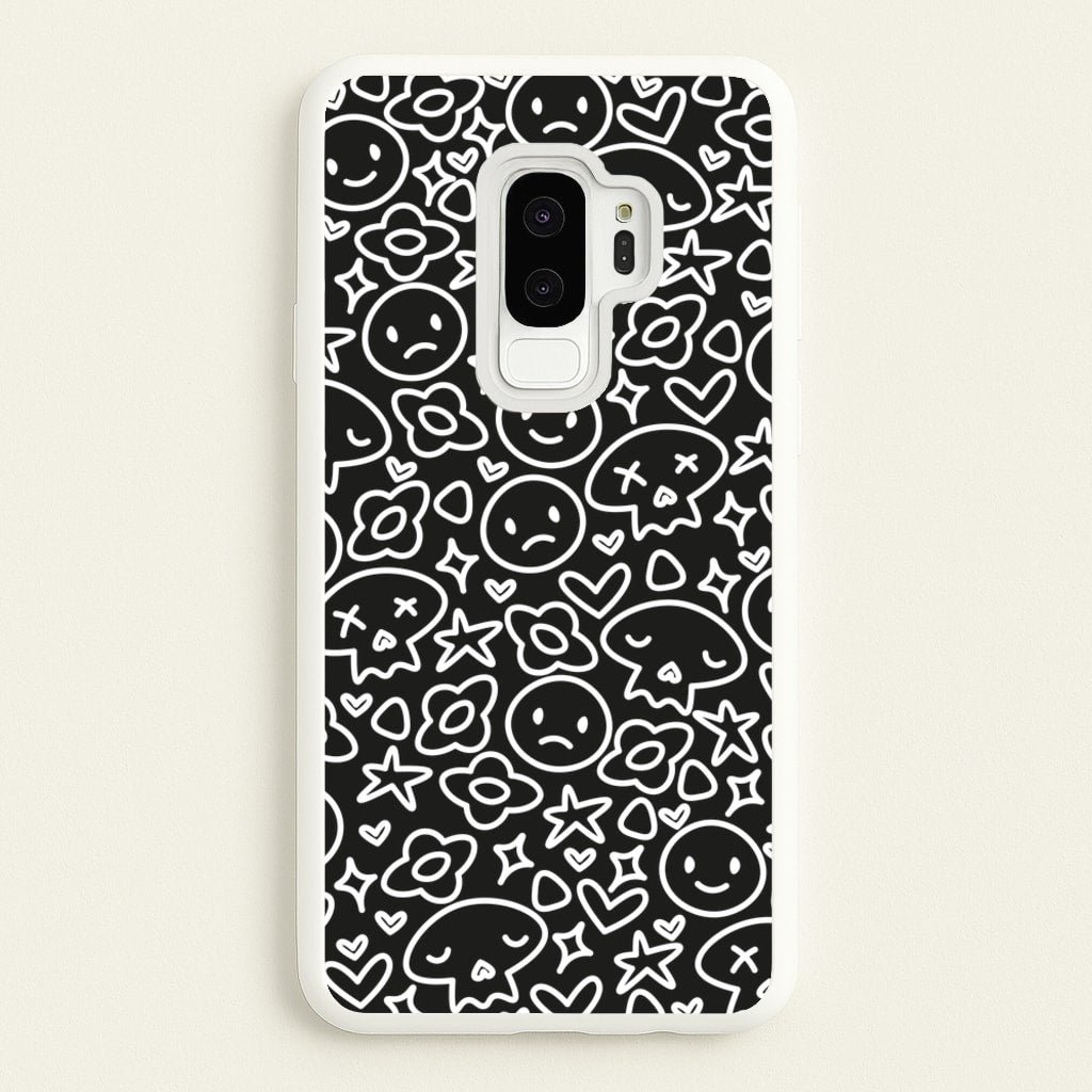 Black Skulls - Skate Aesthetic - Skate Aesthetic Phone Case for Galaxy S9 Plus