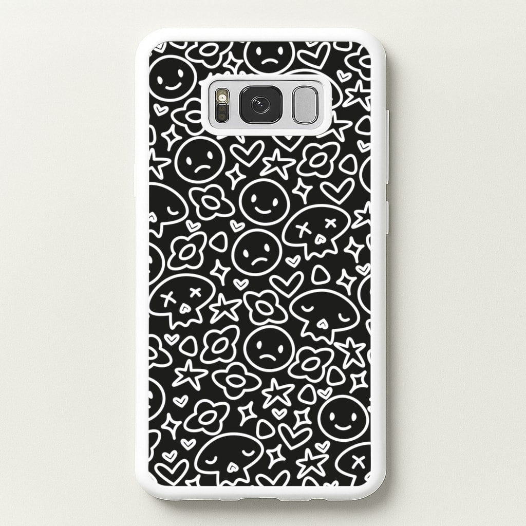 Black Skulls - Skate Aesthetic - Skate Aesthetic Phone Case for Galaxy S8 Plus