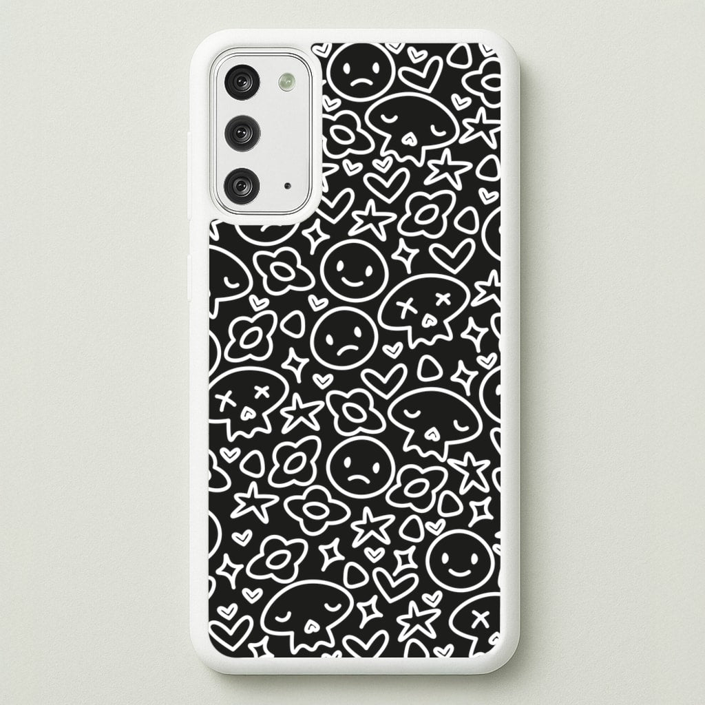 Black Skulls - Skate Aesthetic - Skate Aesthetic Phone Case for Galaxy Note 20