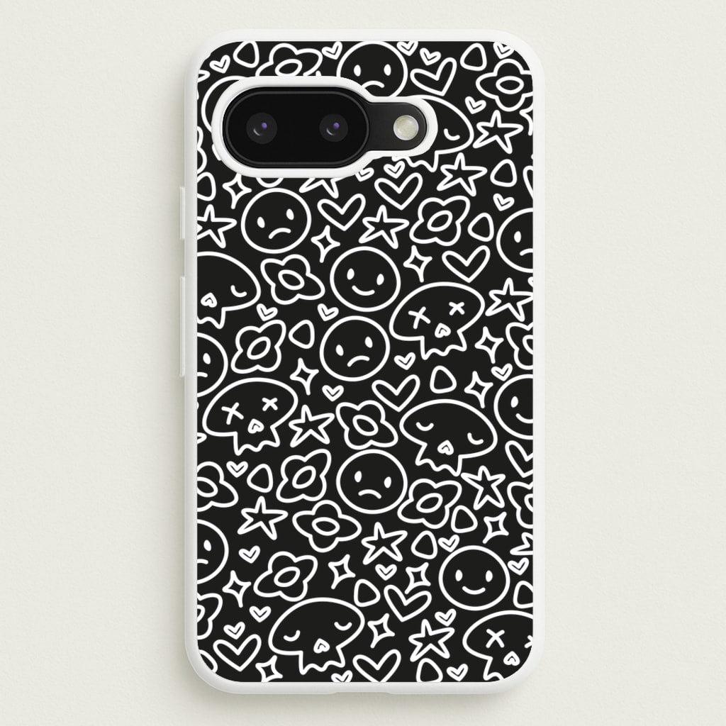 Black Skulls - Skate Aesthetic - Skate Aesthetic Phone Case for Google Pixel 9a